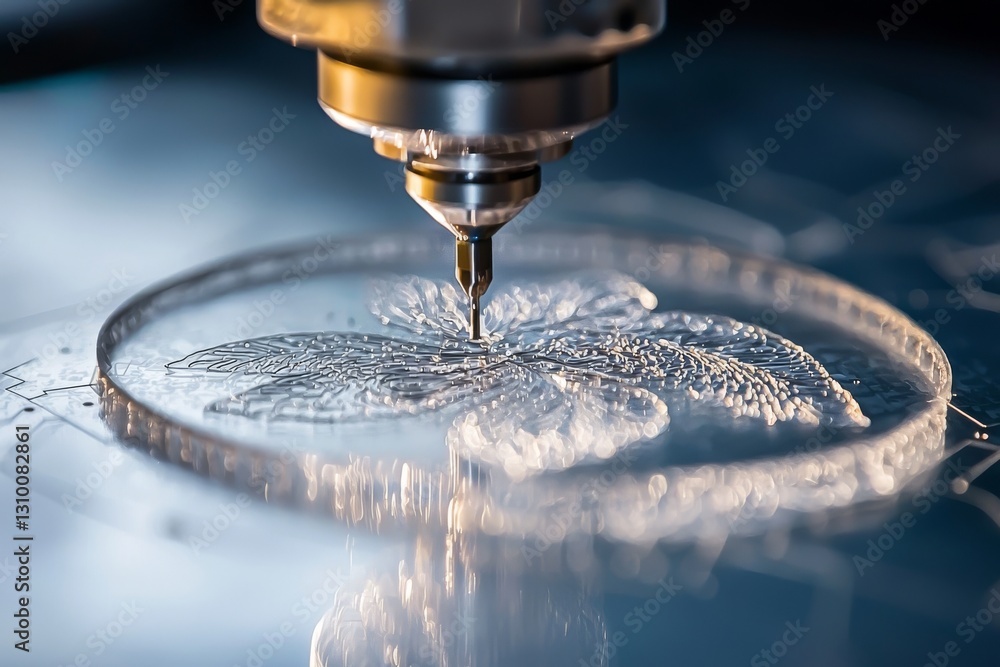 Poster robotic arms with chipsets are utilized in the process of 3d rendering for semiconductor manufacturi