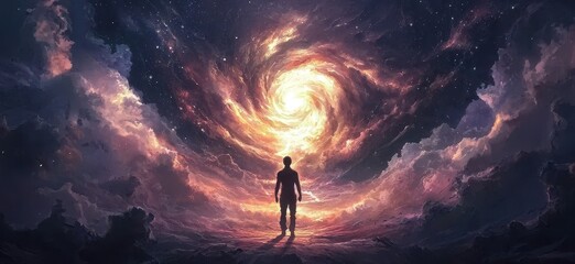 Fototapeta premium Exploring the depths of meditation in a universal context.