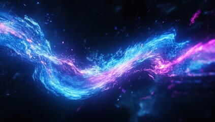 Obraz premium Abstract glowing blue and pink energy stream.