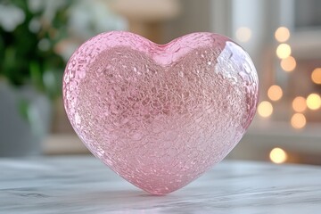Fototapeta premium A heart against a colorful, glistening, and glowing abstract backdrop