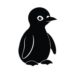 Penguin silhouette vector art illustration.