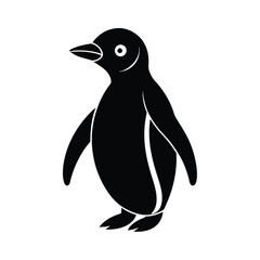 Penguin silhouette vector art illustration.