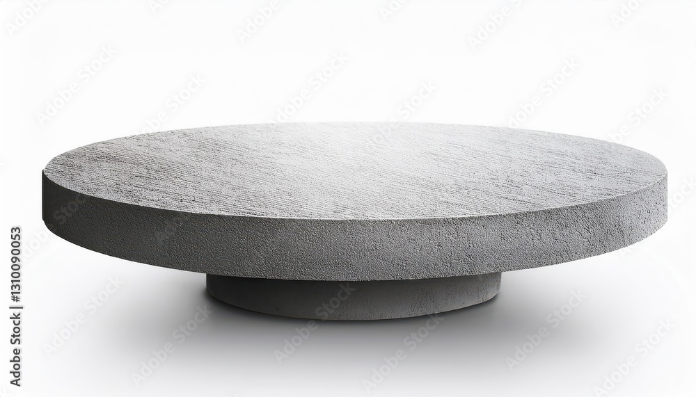 Poster isolated cement shelf table on a white background minimalistic elegance in monochrome simplicity for