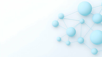 Blue Spheres and Connecting Lines on Light Background for Technology Use