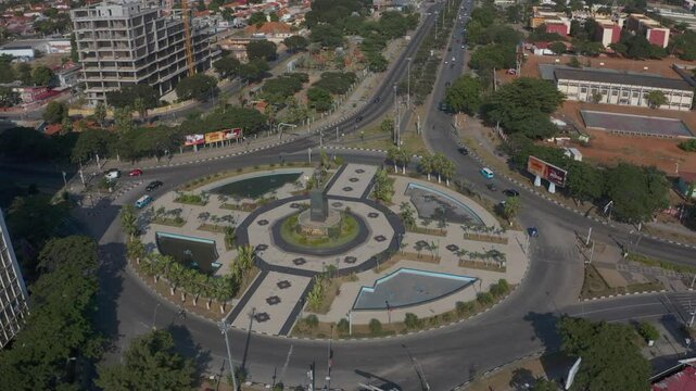 DRONE, LUANDA ANGOLA, ROTUNDA PRIMEIRO DE MAIO