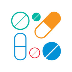 vector illustration of pills