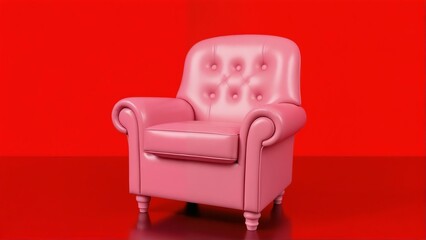 Fototapeta premium red armchair isolated on white