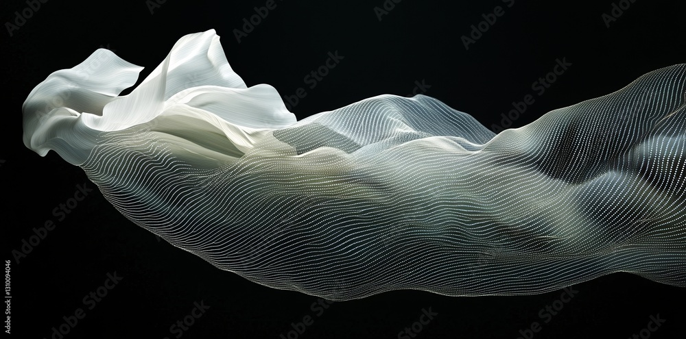 Poster a backdrop of abstract blue technology features digital waves, a dynamic network system, artificial 