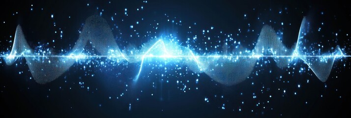 Obraz premium Abstract glowing blue wave energy flow.