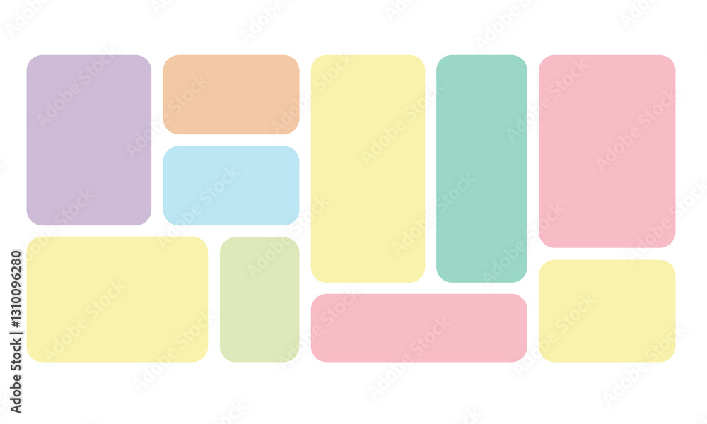 Aufkleber set of rectangle speech bubbles. empty frames or bento box collage. minimalist blank template. vecto