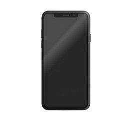 Modern black smartphone mockup isolated on app mobile screen device gadget on transparent background