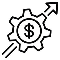 Operating profit icon line vector illustration