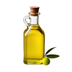 bottle of olive oil with olives