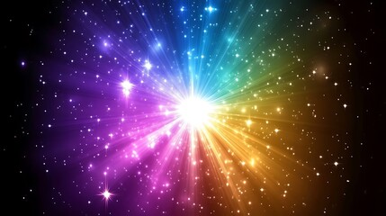 A colorful display of light and radiating sparkling starlight