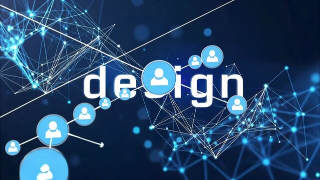 design word with a network connection, a connection between human and digital Futuristic digital design, futuristic digital design with glowing network, abstract futuristic digital design in technolog