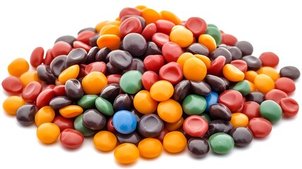 Pile of colorful candies, isolated for use as graphic elements