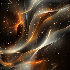 Obraz premium Abstract glowing waves and particles.