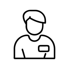 Employee icon in black outline on white background