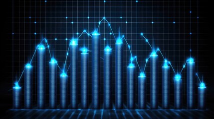 Abstract glowing chart data visualization