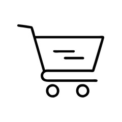 Shopping cart icon in black outline style
