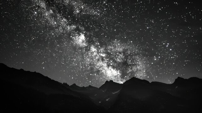 Stunning milky way over mountain range in night sky. International Dark Sky Week - Powered by Adobe