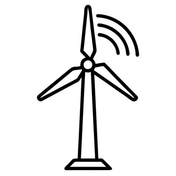 recommend clip art: Wind turbine icon with a minimalist outline design