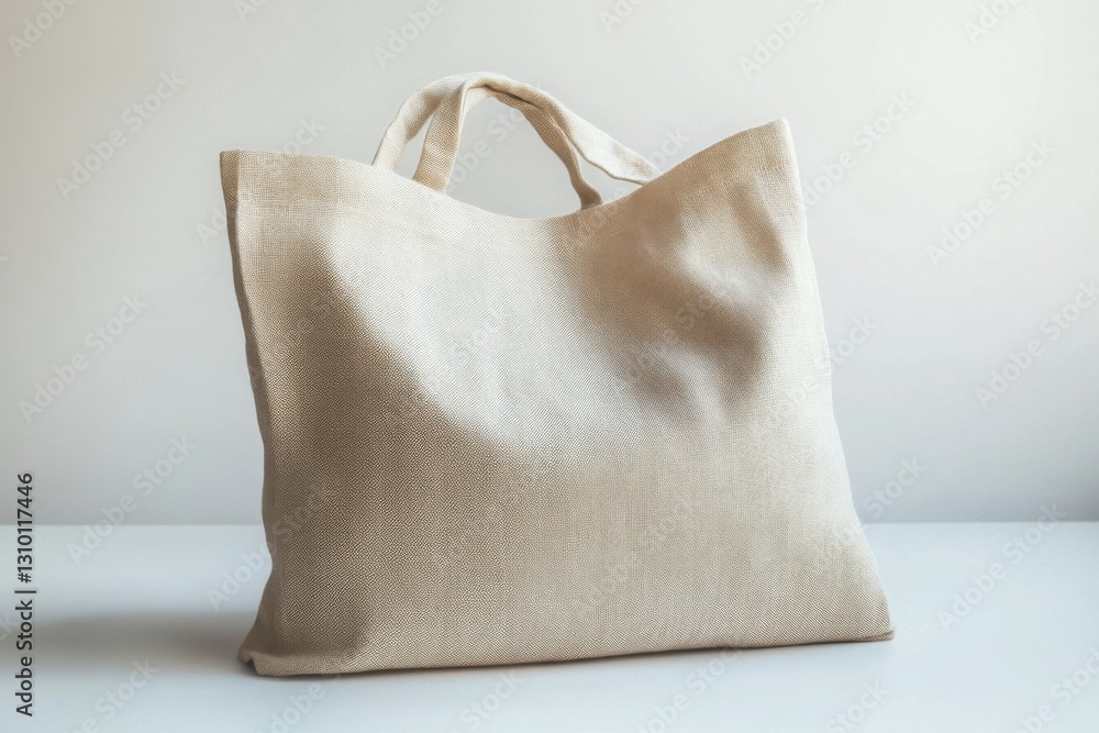 Poster simple light-colored tote bag on a clean surface for minimalist style lovers and practical shoppers