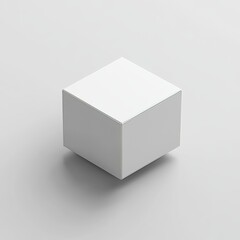 Fototapeta premium A plain white square canvas displayed on a bare wall