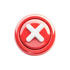 Obraz premium Red cancel button 3D icon