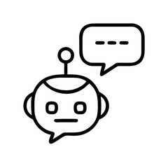 Obraz premium Chatbot icon communicating with speech bubble, digital interaction concept