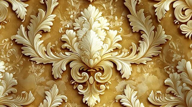 Elegant Gold and White Damask Wallpaper Design
