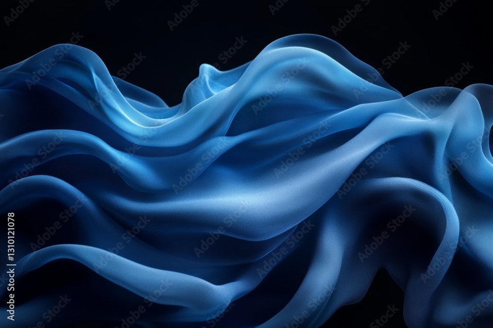 Poster the notion of quantum computing potential. a glowing blue ring-shaped object drifts in dark water, e