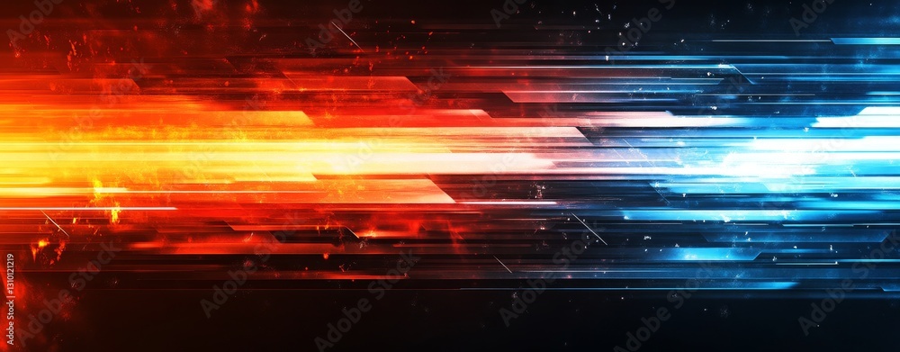 Poster the idea of quantum computing potential. a lively depiction of a laser beam radiating from a circula