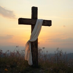 A cross with a divine cloth
