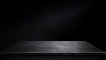 Minimalist Black Table Showcases Against a Dark Backdrop, Perfect for Staging Your Products with an Edgy Elegance, Exuding Sleek Simplicity and a Hint of Mystique.