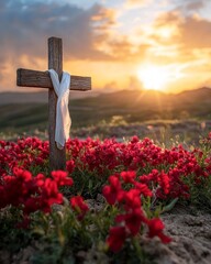 Cross with god cloth