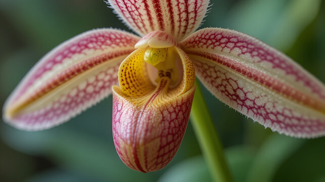 Paphiopedilum staminode close up orchid