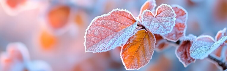 Frosty Autumn Leaves: Capturing the Beauty of the Seasonal Transition from Fall to Winter