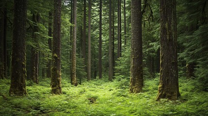 Fototapeta premium Majestic Hemlock Trees in Hoh River Trust Forest