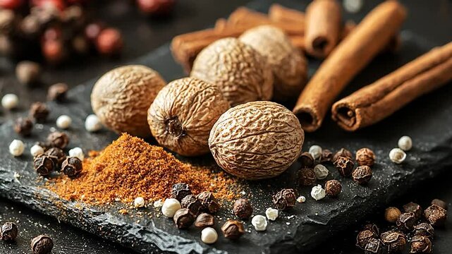 Aromatic Spices: Nutmeg, Cinnamon, and Peppercorns