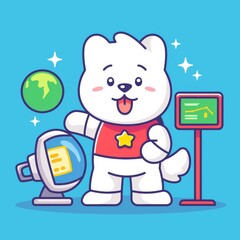 Fototapeta premium Cute Dog in Space Exploration