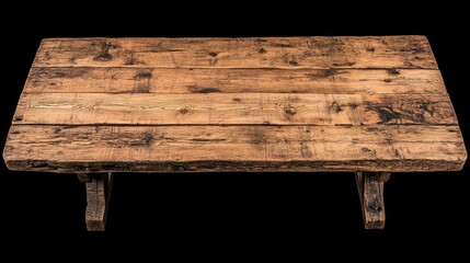 Rustic wooden table top view