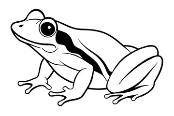 frog silhouette line art vector illustration with a white background