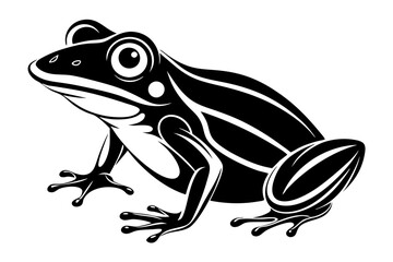 frog silhouette line art vector illustration with a white background