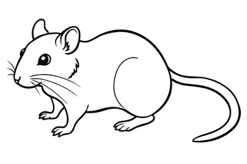 gerbil silhouette line art vector illustration with a white background