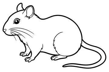 gerbil silhouette line art vector illustration with a white background