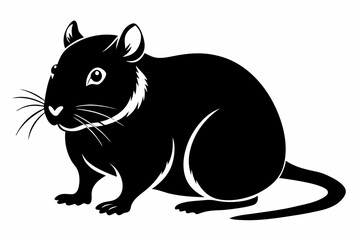 gerbil silhouette line art vector illustration with a white background