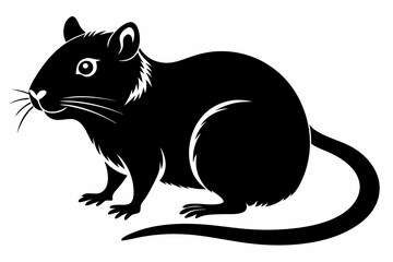gerbil silhouette line art vector illustration with a white background