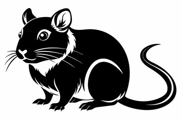 gerbil silhouette line art vector illustration with a white background