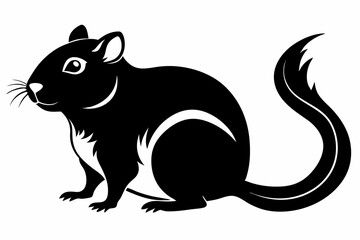 gerbil silhouette line art vector illustration with a white background